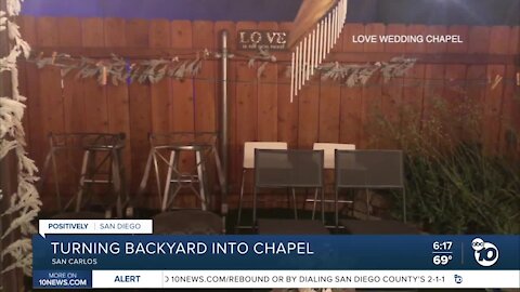 Local woman turns backyard into wedding chapel