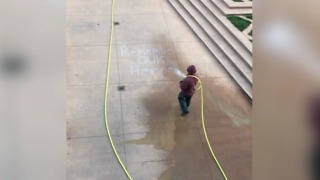 Cleveland State University blasted online after Sept 11 memorial chalk art is washed away