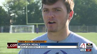 Each kick for Avila University's football team raises money for childhood cancer research