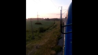 View from the window of the locomotive to the passenger train