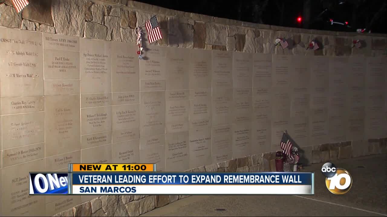 Veteran leading effort to expand remembrance wall