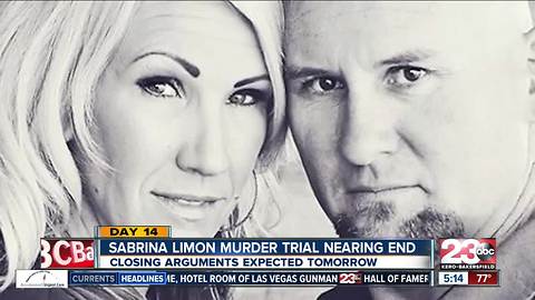 Closing arguments set for Tuesday after day 15 of the Sabrina Limon Murder Trial