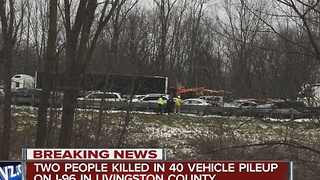 Two people killed after dozens of vehicles involved in crash on I-96 WB