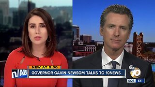 Governor Gavin Newsom talks to 10News