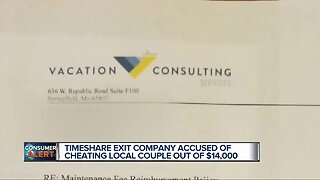 Timeshare exit company accused of cheating local couple out of $14,000