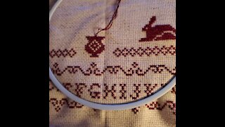 Snow storms and cross stitching