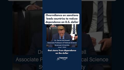 Overreliance on sanctions leads countries to reduce dependence on U S dollar1