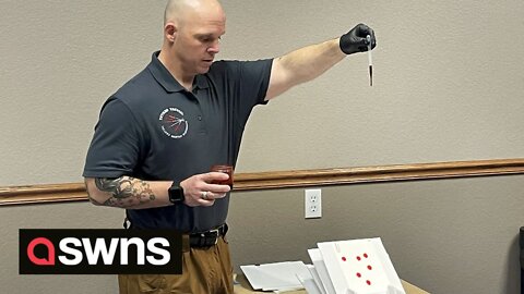 Blood pattern expert uses his OWN BLOOD to teach world about crime scene investigations