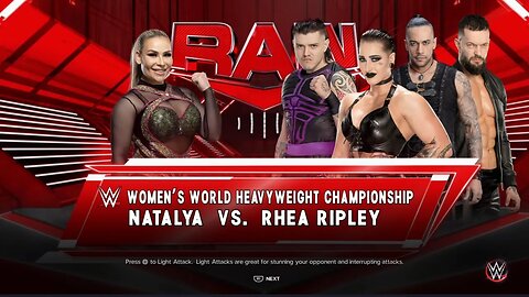 Monday Night Raw Rhea Ripley vs Natalya for the WWE World Women's Championship