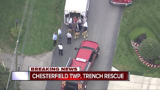 Chesterfield Township trench rescue continues