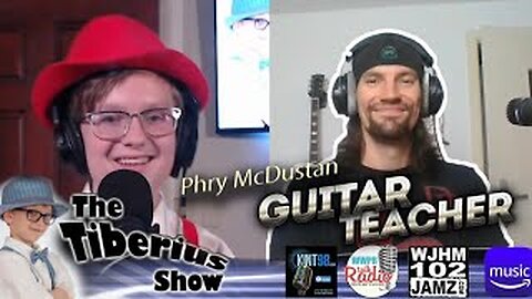 Phry McDustan & His Guitar The Tiberius Show Gets Musical Kid Kid Podcaster Music
