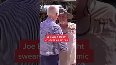 Joe Biden caught swearing on hot mic.