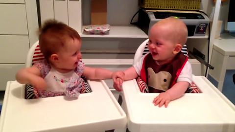 Adorable Twin Babies Engage In Hysterical Giggling Fit