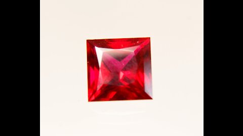 Hydrothermal Red Beryl Bixbite Princess Cut