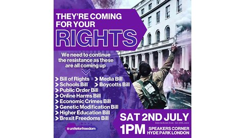 London Unite For Freedom March 2nd July 2022