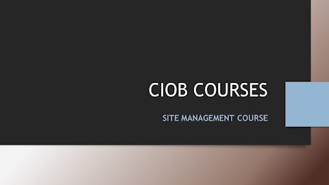 CIOB Courses | CCM