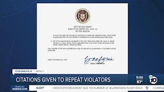 Citations given to repeat violators