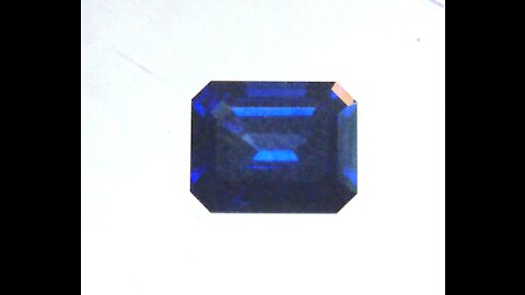 Hydrothermal Blue Sapphire Dark Kashmir Color, Octagon Emerald Cut