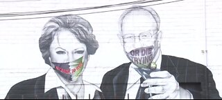 Face masks added to mural of Las Vegas mayor