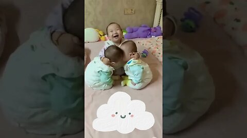 Funny 3 Cute Babies #shorts #short #youtubeshorts #viral #tiktok #whatsappstatus #cute #babylaughing
