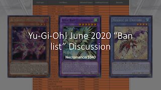 June 2020- Yugioh! Ban list discussion/ Meta Analysis