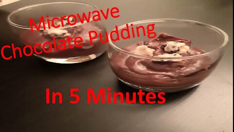 Microwave chocolate pudding recipe in 5 minutes