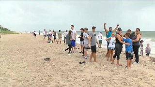 Despite evacuations, some enjoying weather in Lake Worth Beach