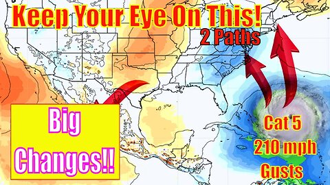 Cat 5, 210 mph Wind Gust Hurricane Lee Has 2 Paths To Go! - The WeatherMan Plus