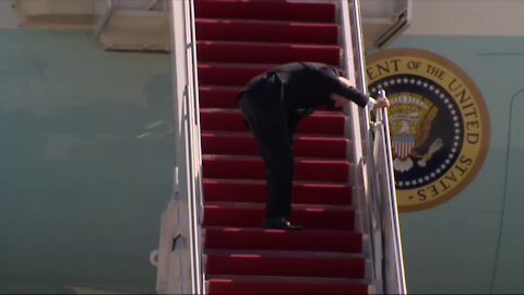 Biden Falls on Stairs Boarding Air Force One (Audio Enhanced)