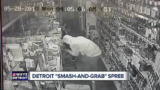 Thieves target three stores for smash and grabs on Detroit's east side