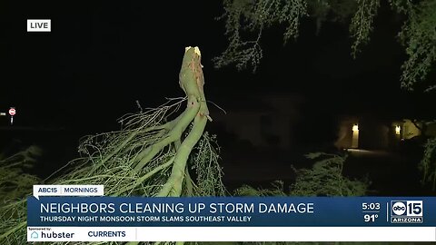 Southeast Valley residents left with damage after Thursday's storms