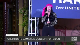 Music icon Cher sings at Joe Biden campaign event in Phoenix
