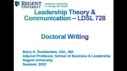 LDSL 728 - Special Session - Doctoral Writing - 061322