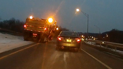 Highly paid state plow parks and waits for the snow to come