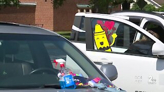 Safely back to schoolteachers have a car parade, first day of school at Havre De Grace Elementary