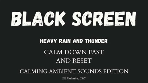 Black Screen Rain and Thunder Calming, Relaxing, Stress Reduction, Focus