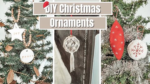 DIY Christmas Tree Ornaments Ideas | Polymer Clay Letters, Felt Ornaments and Macrame Baubles