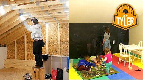 Turning an Attic into a Playroom with a GIANT Chalkboard!
