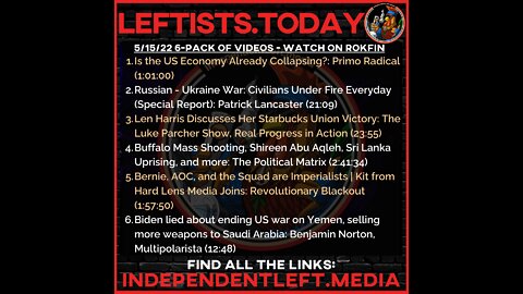 US Economy Already Collapsing? | | Buffalo Mass Shooting, Shireen Abu Aqleh + | 5/15 Leftists.today