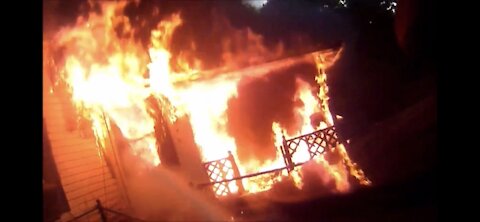 Must watch!! Great footage of a transitional attack on well involved structure fire!!!