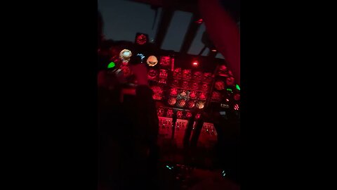 Footage from inside cockpit in cumulus clouds