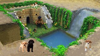 Rescues Abandoned Puppies By Building Underground Mud House And Swimming Pool For Them