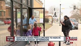 Barchen gives free lunches to kids in Benson Tuesday afternoon