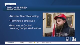 Maryland man seen wearing work badge during protests at U.S. Capitol fired from job