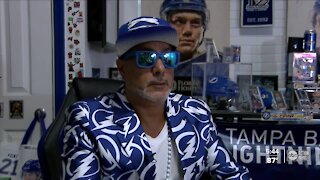 "My tribute to the Lightning." Tampa Bay Lightning superfan dedicates garage to Bolts fan cave