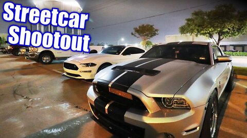 4 Car Street Race in DFW, Mexico - Camaro vs GTR vs TransAm vs Mustang