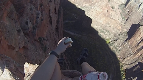Lunch on the edge of Zion canyon