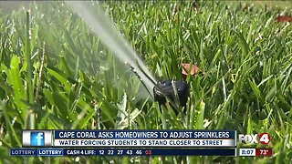 City asks homeowners to turn sprinklers away from school bus stops