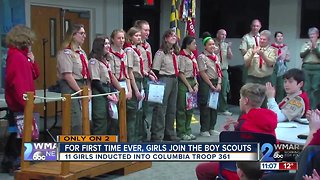 Young women break down barriers, inducted into Scouts BSA troop