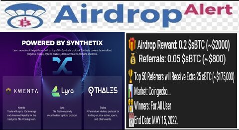 Airdrop sBTC - Receba 0.2 Token sBTC ($2000) | Referrals 0.05 Token sBTC ($800) | #CryptoCurrency